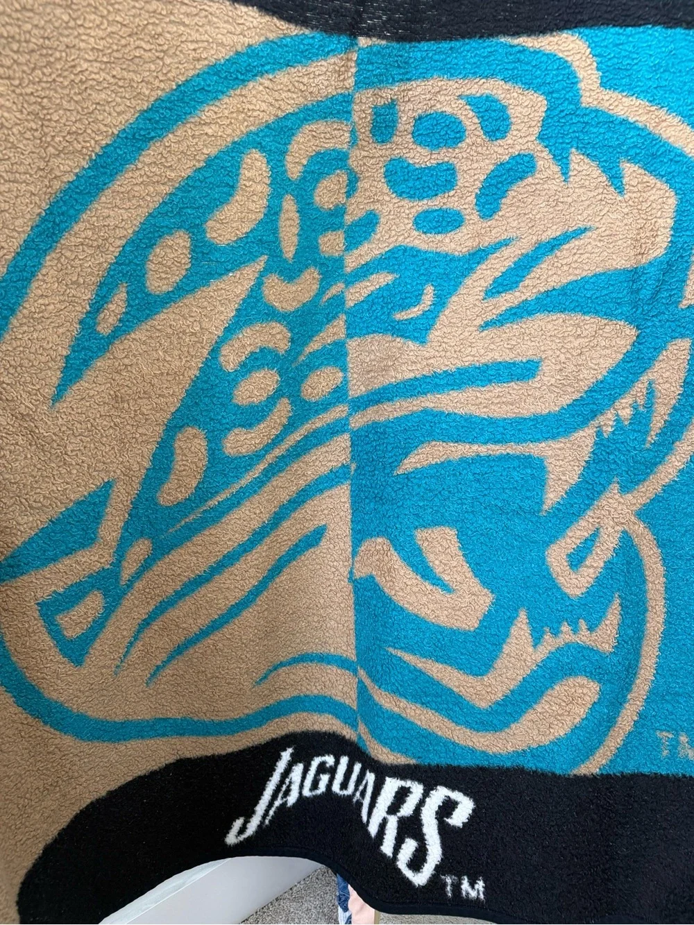 Vintage Jacksonville Jaguars NFL Throw Blanket - Teal & Gold